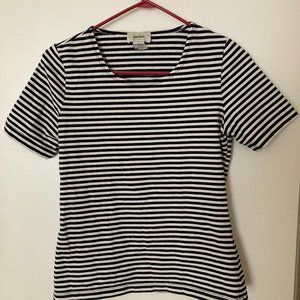 Neiman Marcus Striped Short-sleeve top